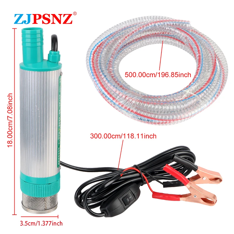 38mm 12V24V Mini Portable Electric Submersible Pump 30L/min For Diesel Oil Water Transfer Camping Fishing Electric Transfer Pump