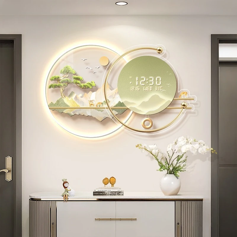 Led Art Mural Clock Wall Luxury Aesthetic Design Creative Clock Wall Round Big Size Orologio Da Parete Ornaments Home Decor