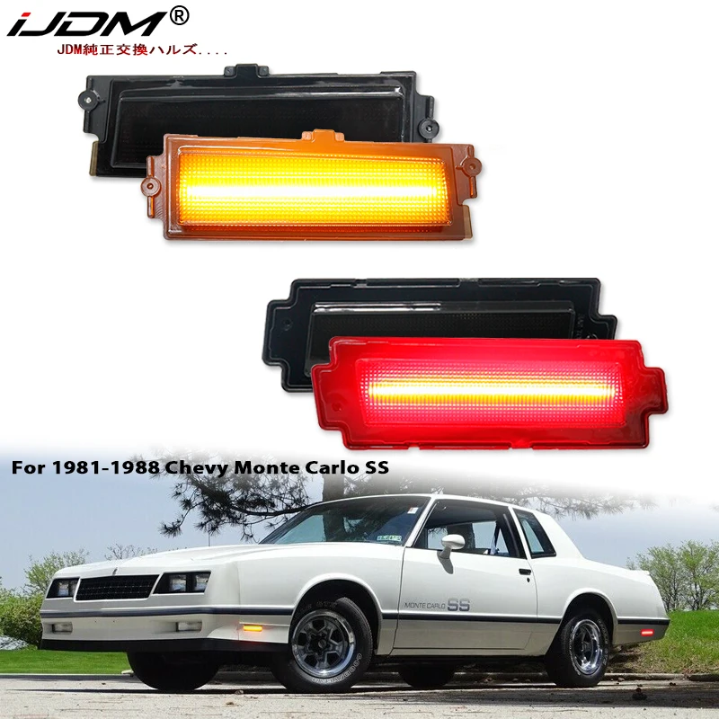 

2pcs For Chevy Monte Carlo SS Full LED Car Side Marker Light Front Rear Amber Red Auto Turn SignalLights/Driving Lights 12V