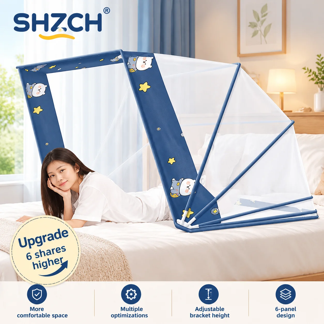 Household Convenient Mosquito Net Installation Free Folding Mosquito Net Student Dormitory Mosquito Cover Single Double Bed