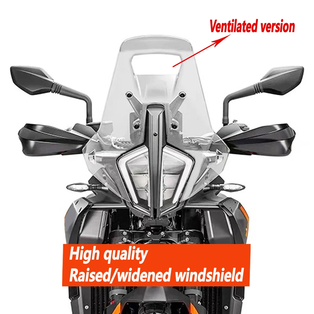 For 2024-2025 KTM 790ADV 890ADV windshield 790 ADV 890 ADV raised front windshield deflector rain shield Ventilated version