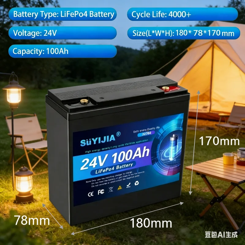 

24V 100Ah-200AH LiFePO4 Battery Packs Grade A Cells Rechargeable For Outdoor / Home Storage Lithium Iron Phosphate Batteries.