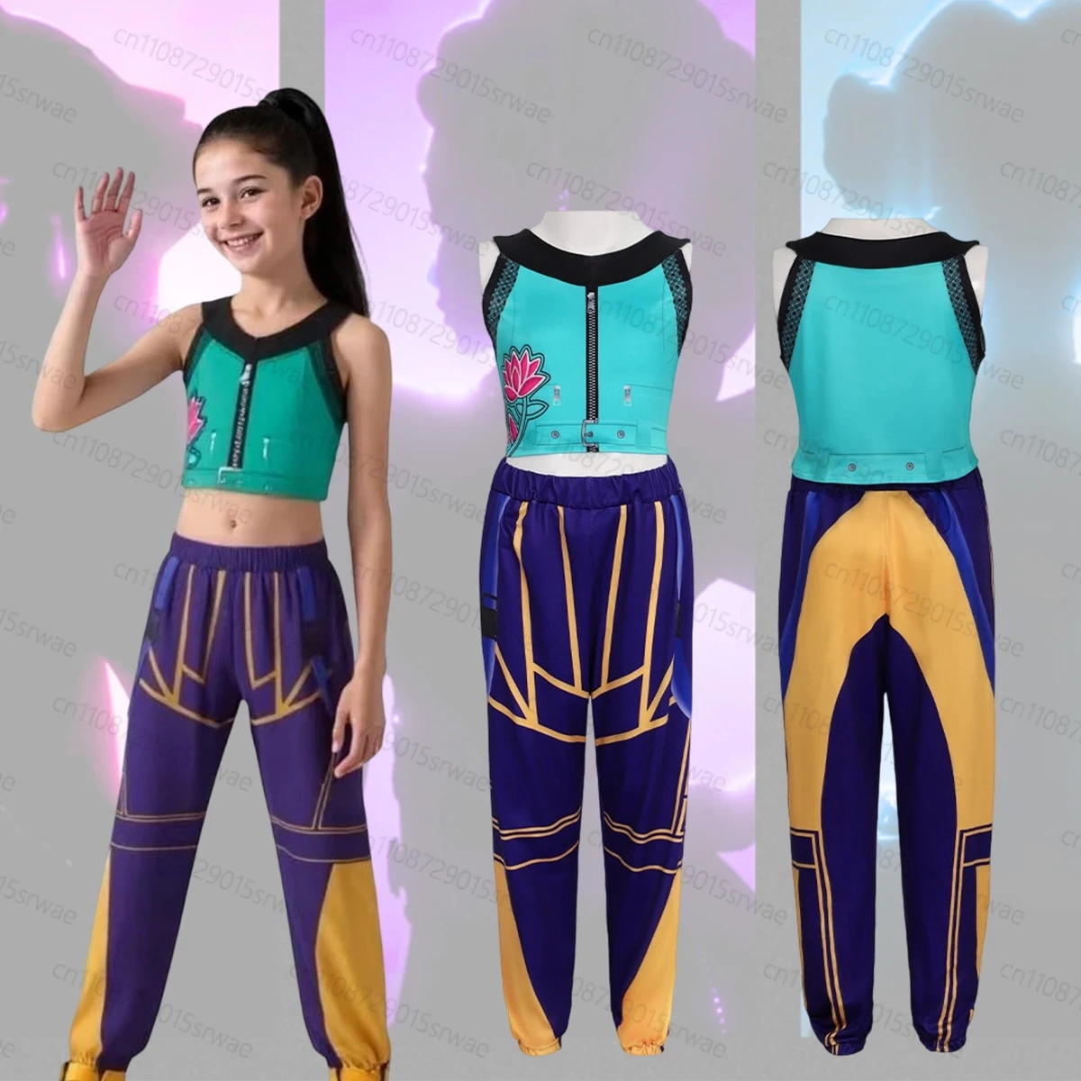 

Kids Adventure Theme Costume Performance Outfits Zoey K-Pop Demon Hunters Anime Cosplay 3D Print Cosplay Suit Carniva Suit