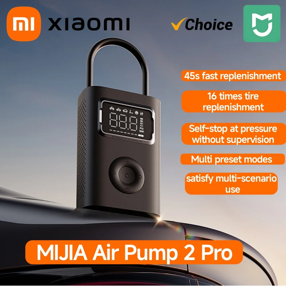 

XIAOMI Mijia Air Pump 2 Pro Портативный электрический воздушный компрессор Mi Inflatable Treasure 150psi высокого давления f для автомобиля, велосипеда, футбола