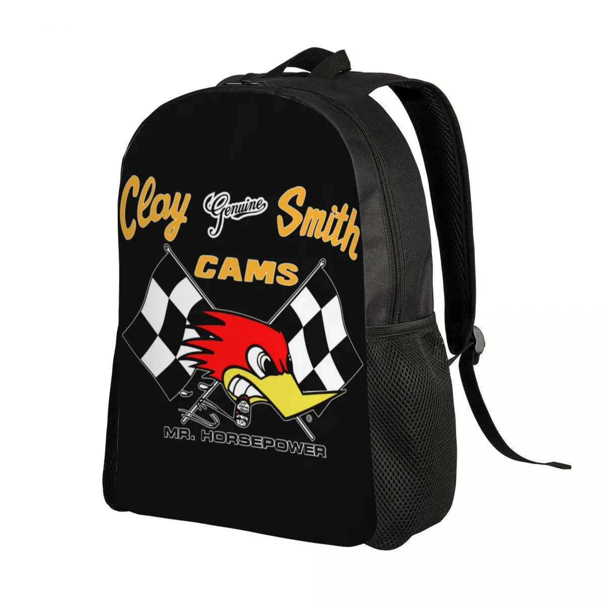 Personalized Clay Smith Cams Backpack Women Men Fashion Bookbag for School College Mr. Horsepower Racing Motor Motocross Bags