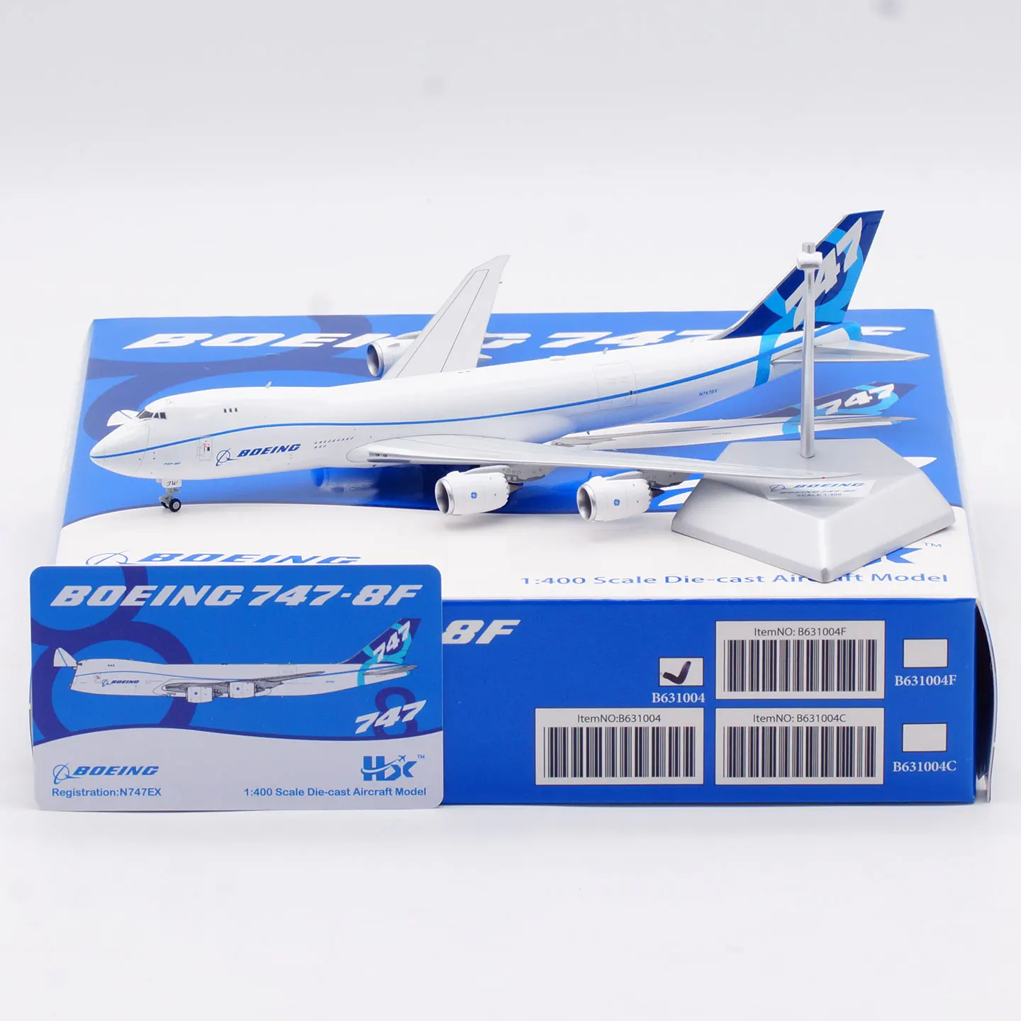 

B631004 Коллекционный самолет из сплава, подарочная модель HX 1:400 Boeing «House Color» B747-8F, литая под давлением модель самолета N747EX с подставкой