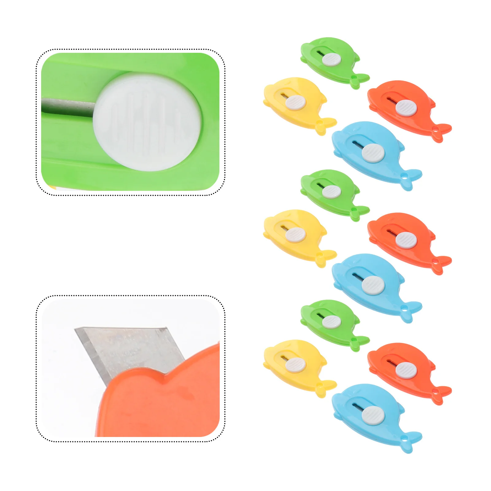 20Pcs Practical Mini Utility Cutters Retractable Safety Blades Letter Openers Office Craft Tools Art