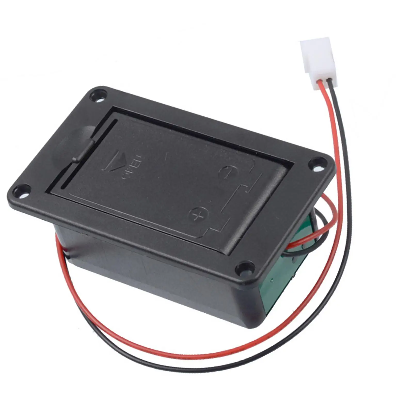 Guitar Pickup Battery Box with Cable and 2 Pin Plug, Professional Lightweight 9V Battery Case Replacement,