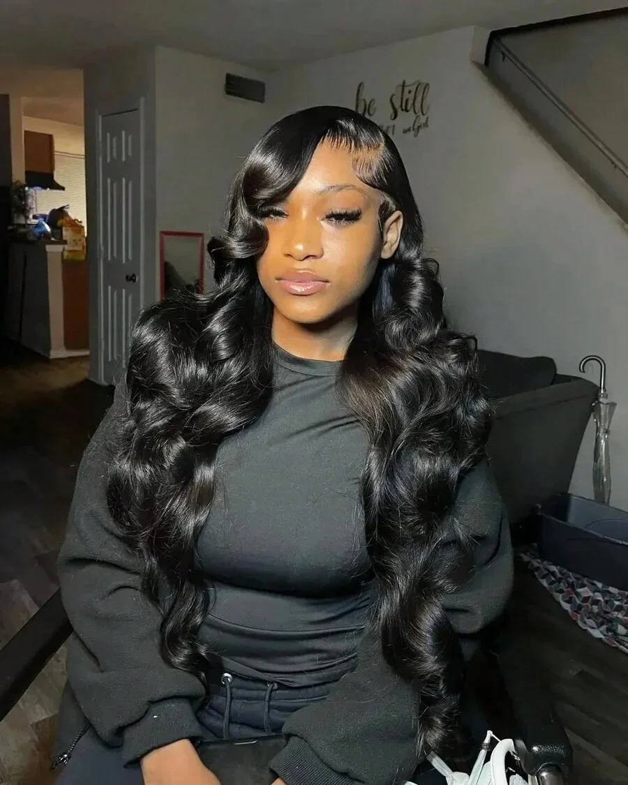 30 40 Inch Lace Front Wig 250 Density 13x6 HD Transparent Body Wave Lace Frontal Human Hair Wig PrePlucked Glueless