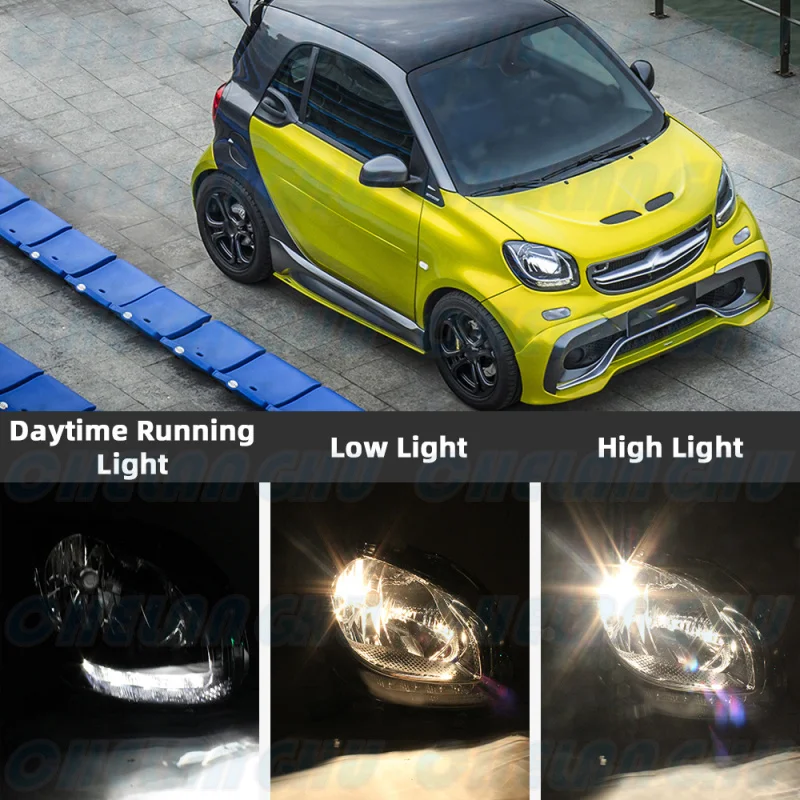 ハロゲンヘッドライト,ヘッドライト,drl,smart fortwo,クーペ,453, 2014, 2015, 2016, 2017, 2018, 2019,右側,アクセサリー