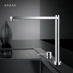 Grifo telescópico para cocina, mezclador de agua caliente y fría, salida de agua potable de un solo Mango, Asras-3060 SUS304