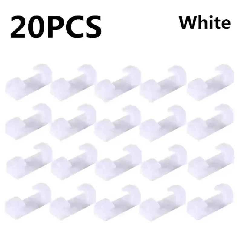 VIKEFON Beschikbaar 20 stuks Drie kleuren kabelhouder No-punch kabelmanager muursticker Traceless draadopslag Vaste zelfklevende