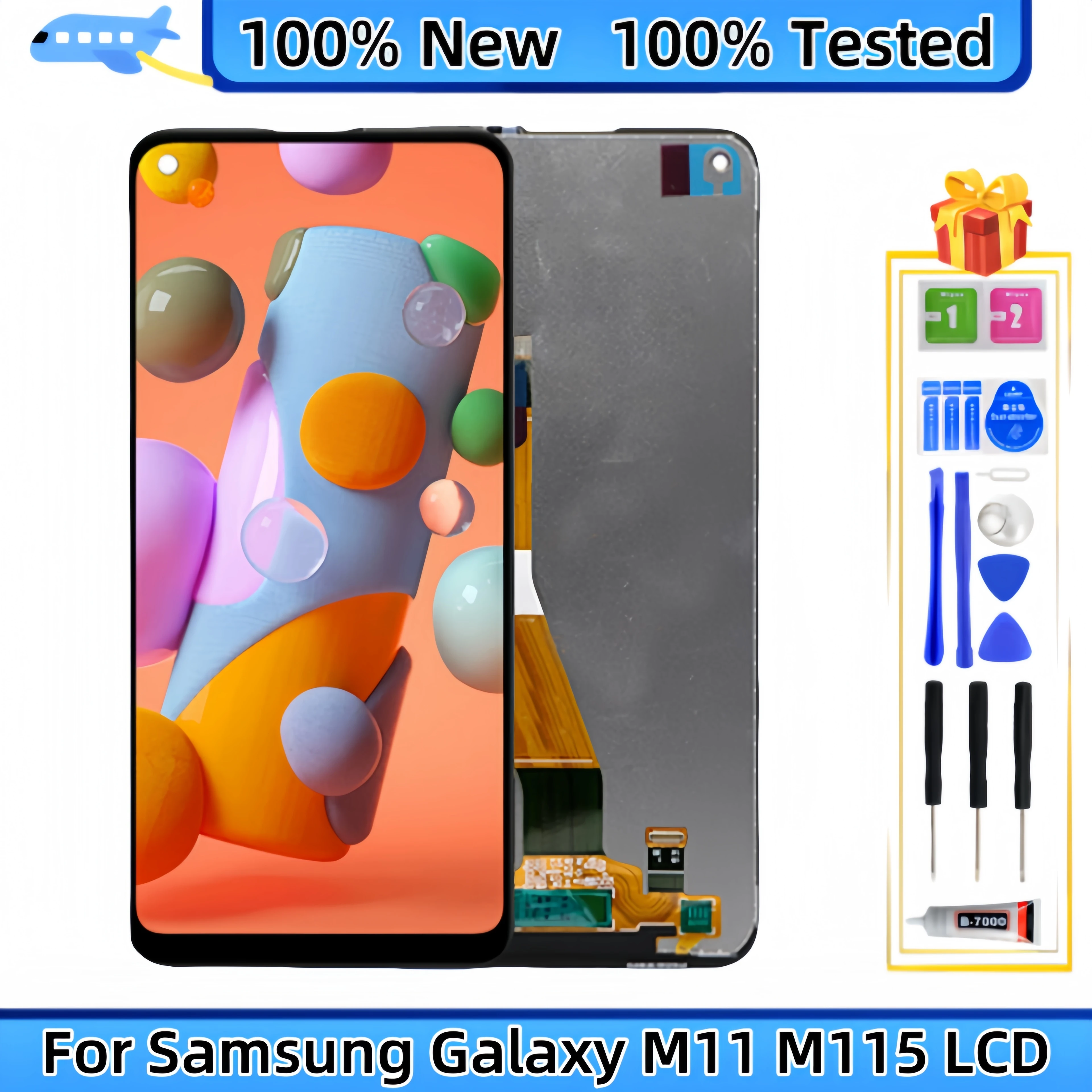 

Для Samsung Galaxy M11 M115 SM-M115F SM-M115M SM-M115G/DS ЖК-дисплей, замена дигитайзера сенсорного экрана в сборе