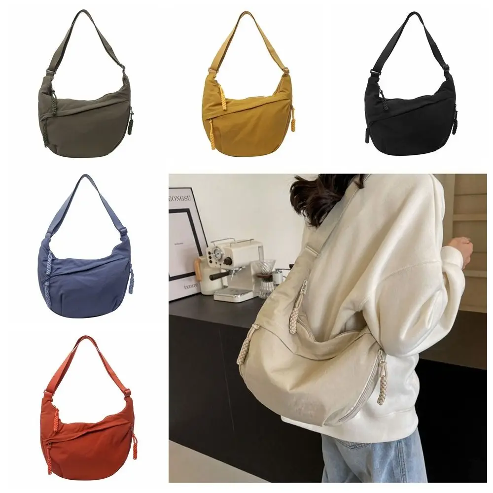 

Удобная однотонная женская сумка на плечо, легкая большая вместительная сумка в корейском стиле, простая сумка для подмышек, работа, путешествия