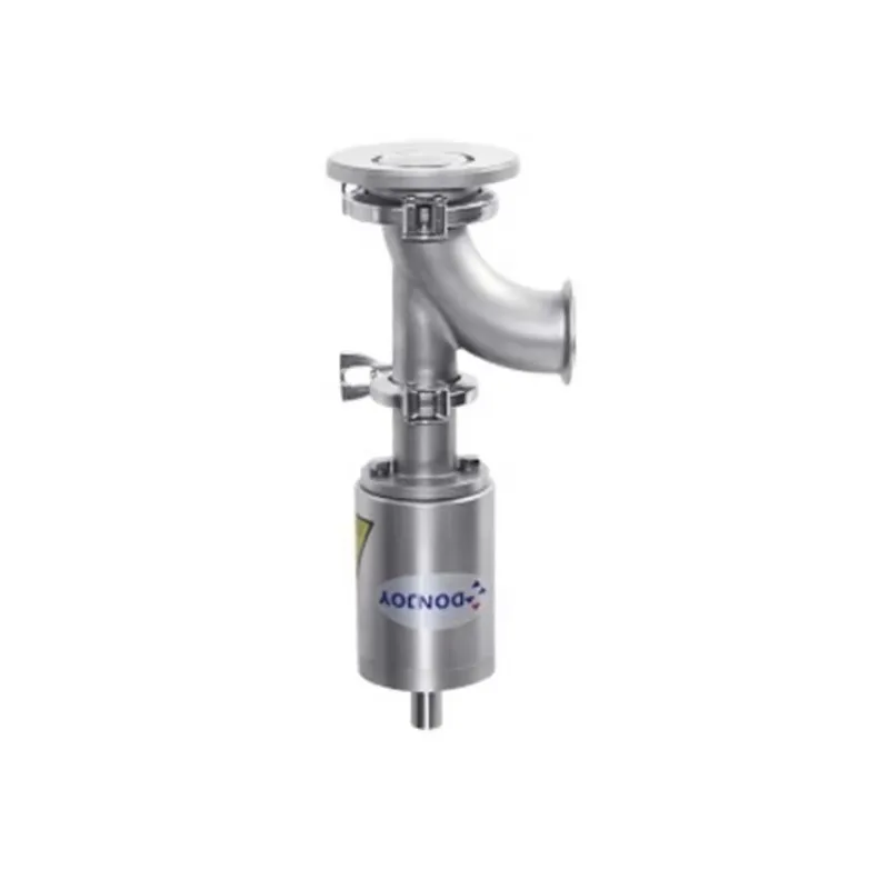DONJOY Sanitary Stainless Steel 304 316L Pneumatic Elbow Type Spool Shrink Tank Bottom Valve EPDM Chemical Beverage