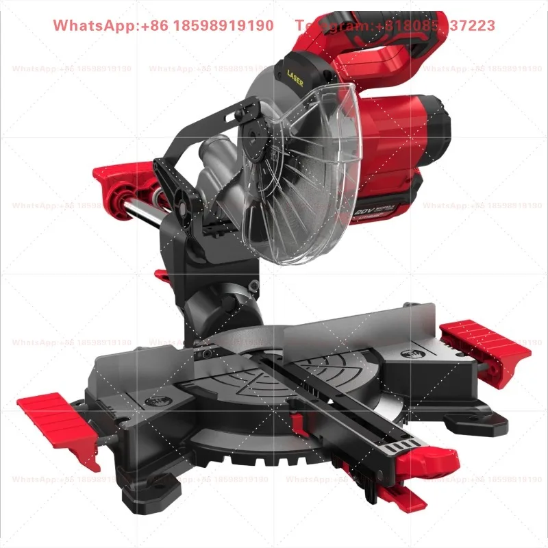 20V Industrial Grade 185MM Sliding Miter Saw Electric Zero Rear Clearance Double Bevel Wood Cutting Power Tool