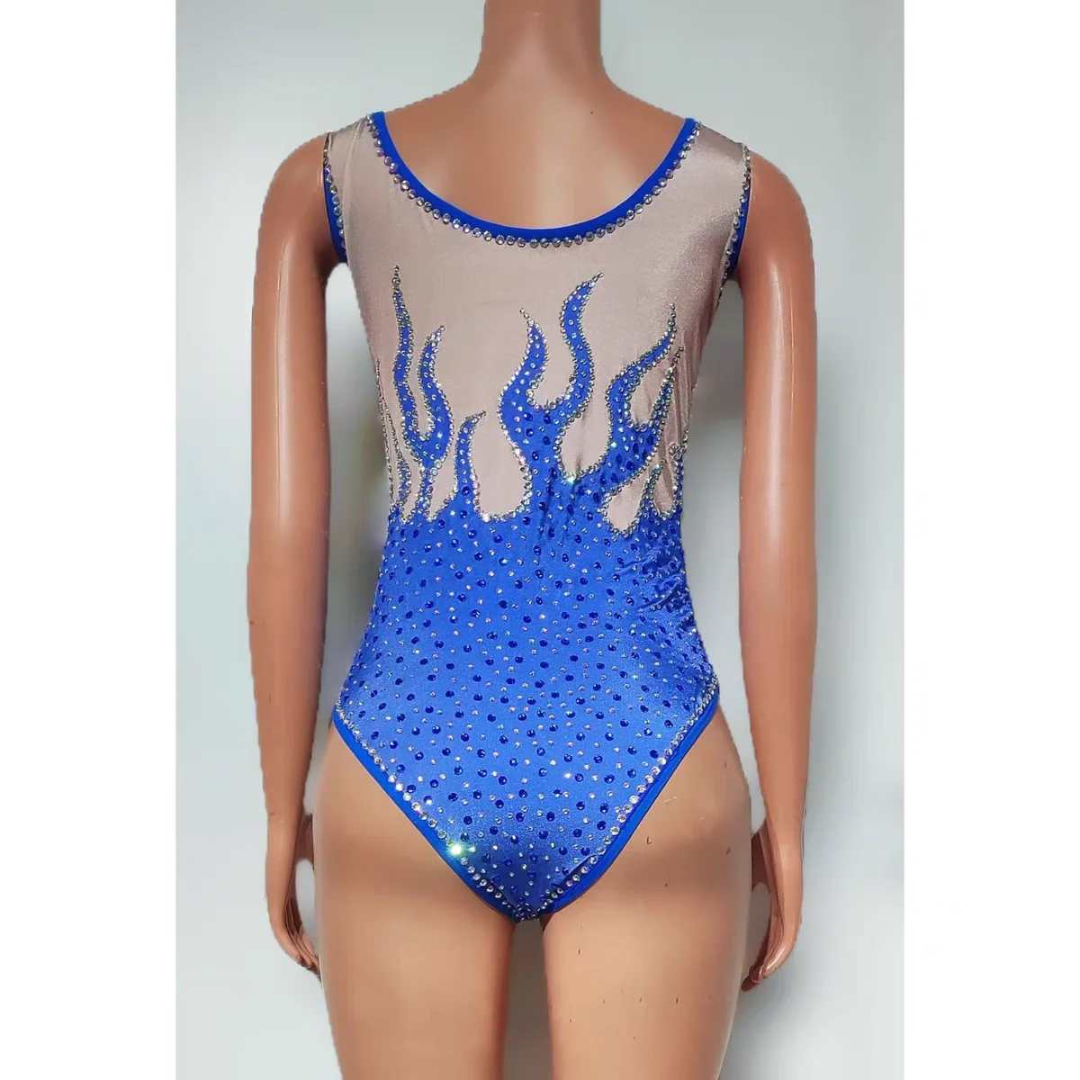 Bar DJ Nachtclub Zangeres Dans Team Prestaties Kleding Sexy Volledige Diamond Jumpsuit Party Thema Show