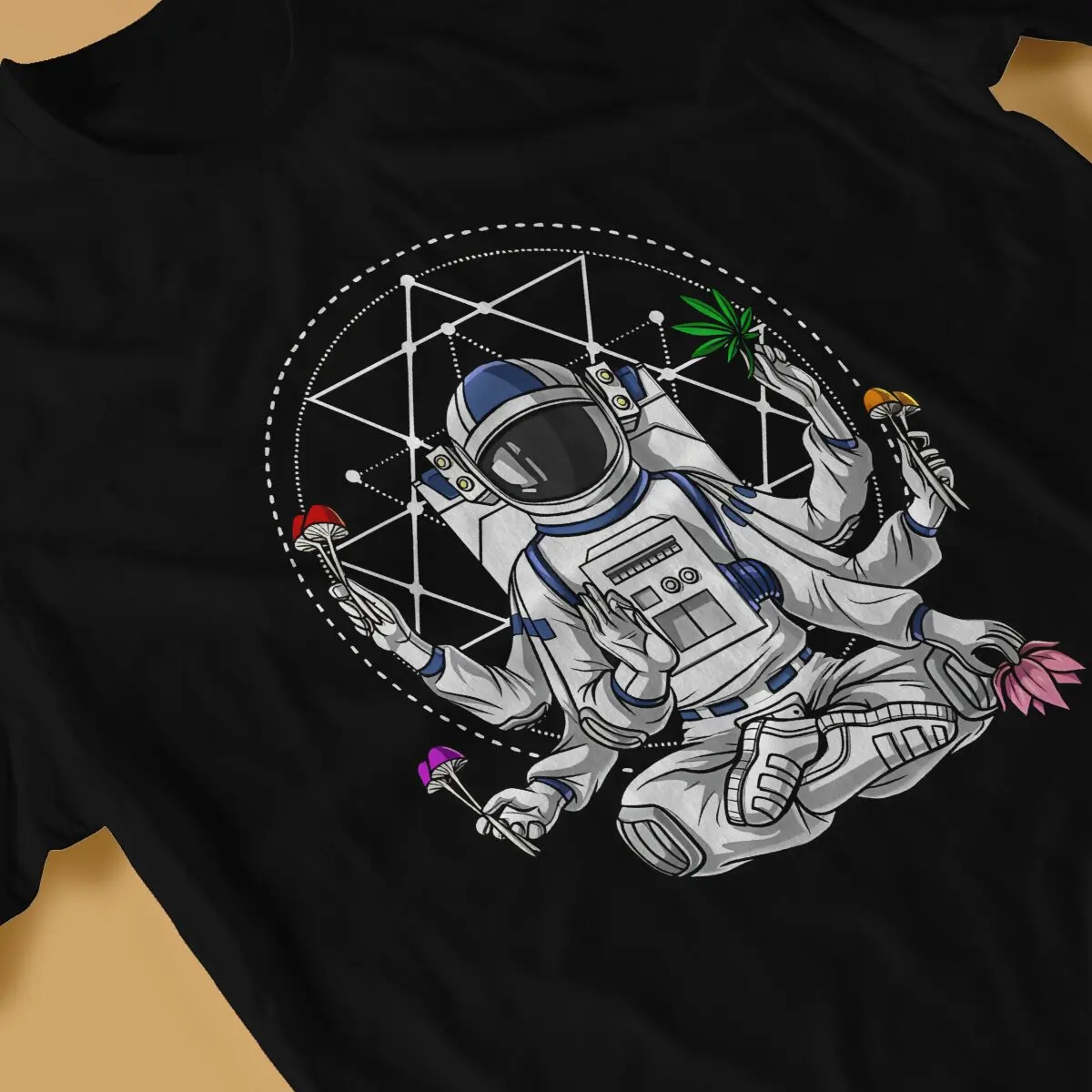 Psychonaut Psychedelic Astronaut Awesome Pure Cotton Tee Shirt Short Sleeve Psychonauts T Shirt Crewneck Clothing Classic