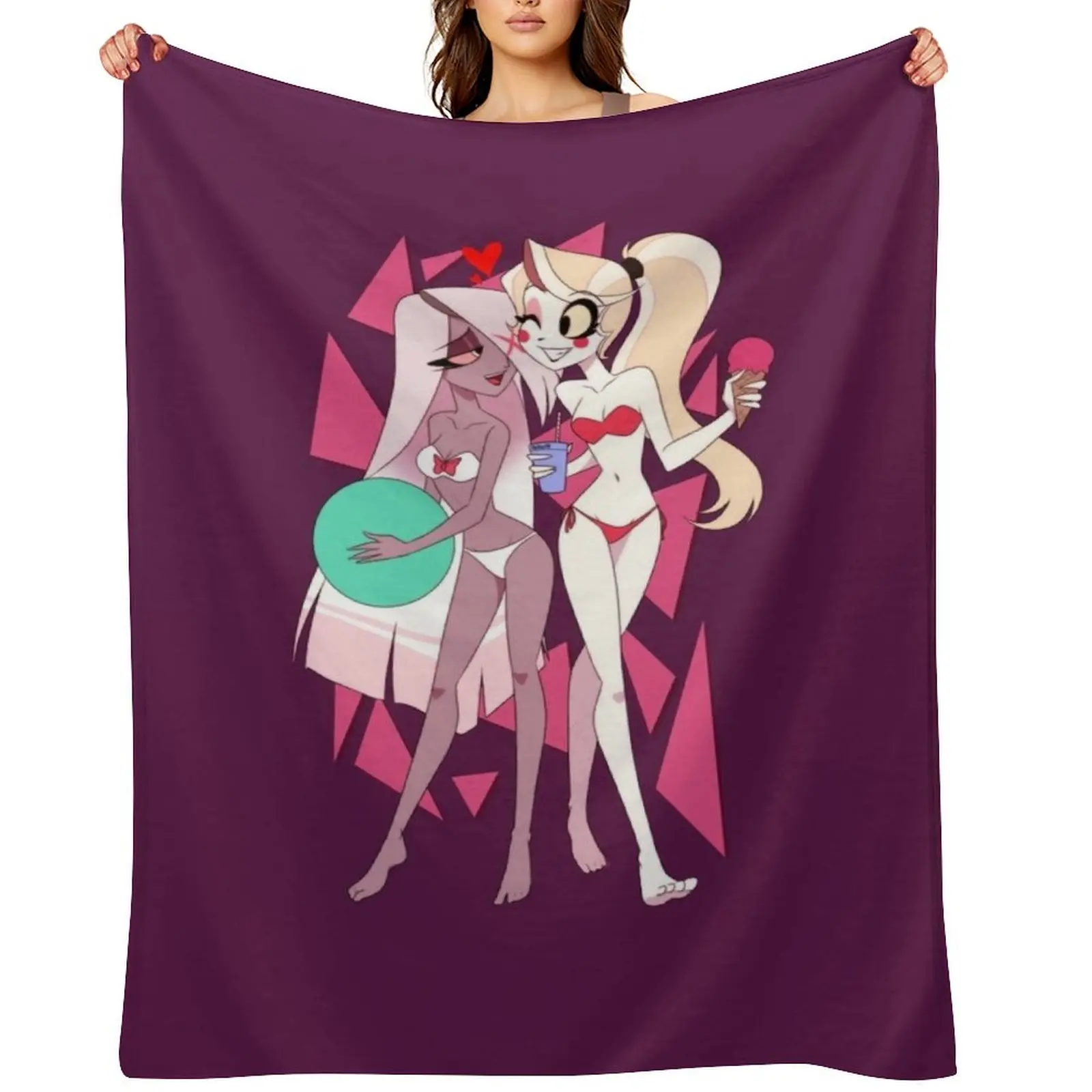 

Charlie and Vaggie Bikini Throw Blanket for babies valentine gift ideas Vintage Hairys Blankets