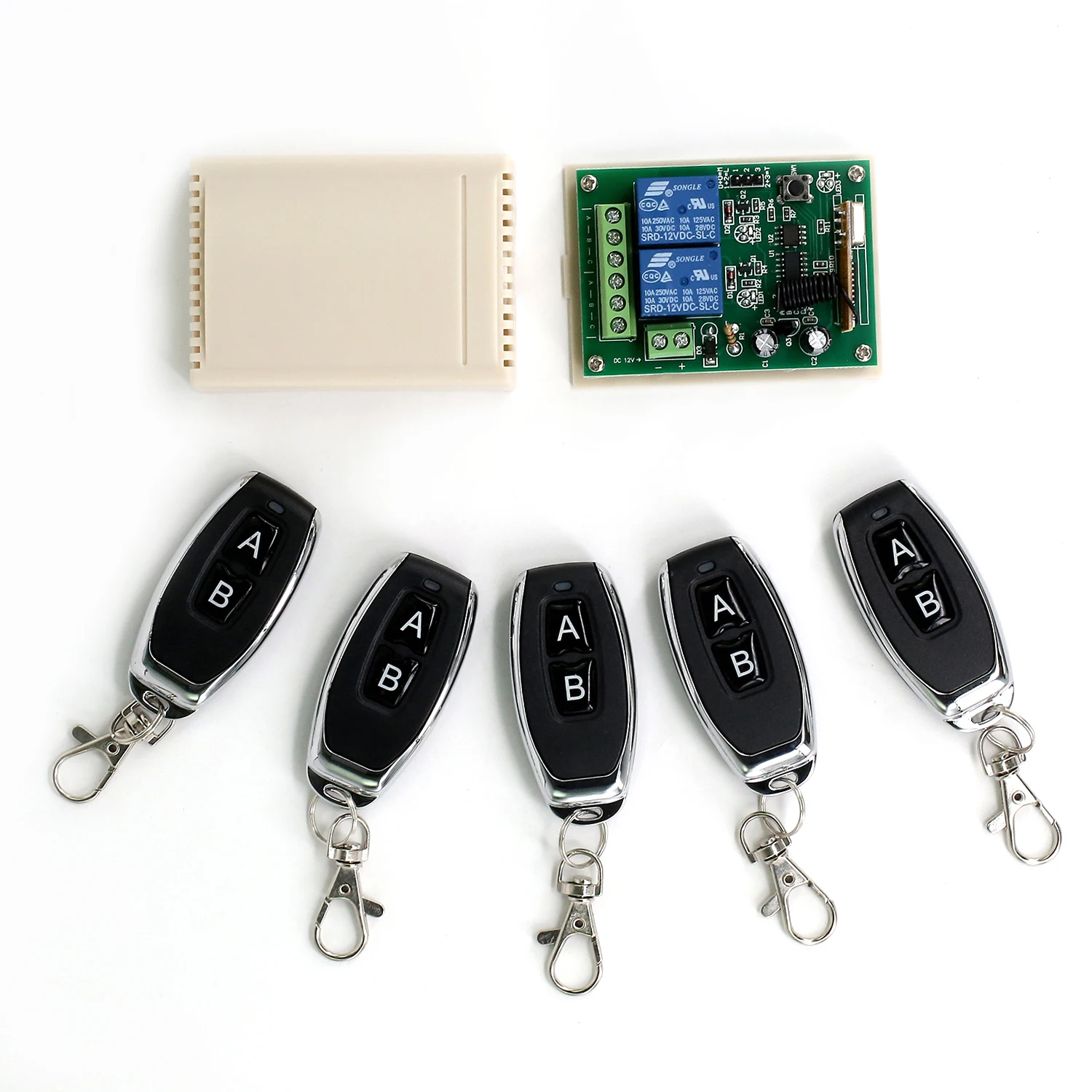 

Reliable 433MHz Relay Wireless Remote Control Switch, 5pcs Transmitter+Receiver Set, Secure Your Home or Office