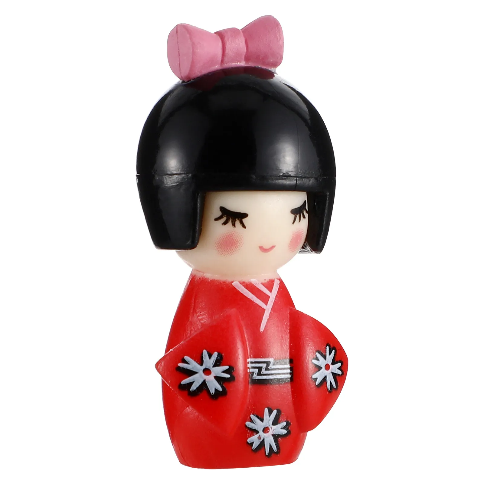 Figurinha japonesa de madeira, geisha em quimono, miniatura Kokeshi para decoração de quarto, ornamento decorativo.