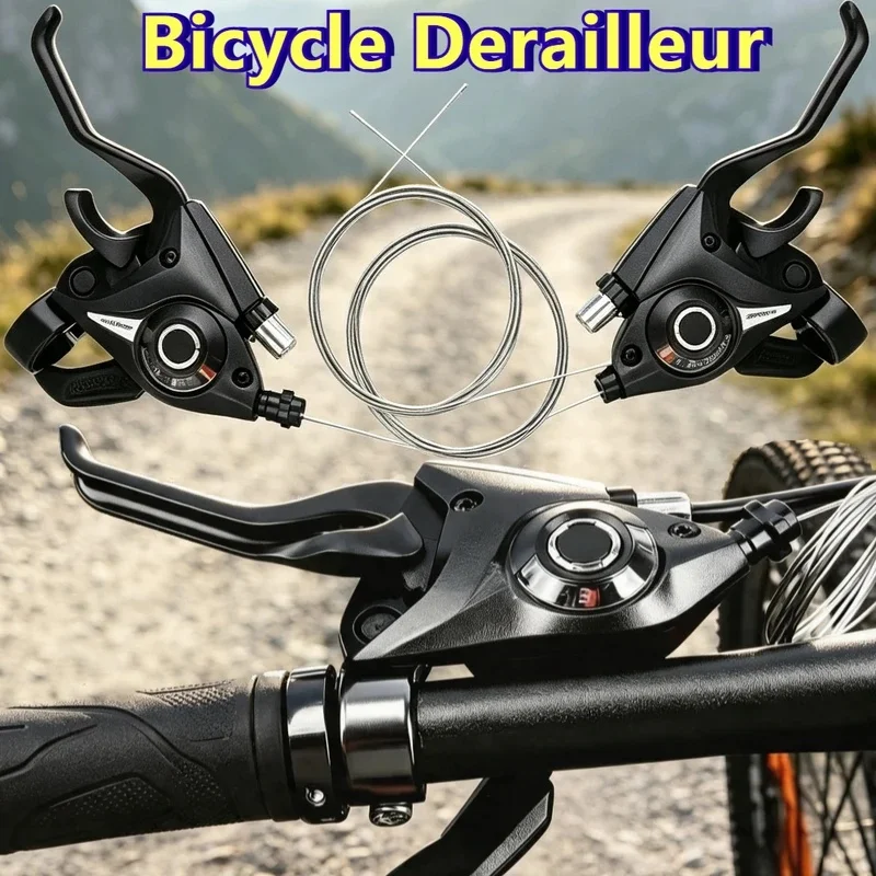 Bicycle Derailleurs 3x7 21 Speed Switch Shifter Levers Brake with Shift Cable Bike Disc Handle and Gear Display Precise Shifting