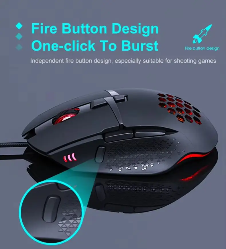Programming RGB Backlit Wired Gaming Optical Mouse 8-Buttons 7200DPI Adjustable Ergonomic Mouse For PC Computer Laptop Tablet