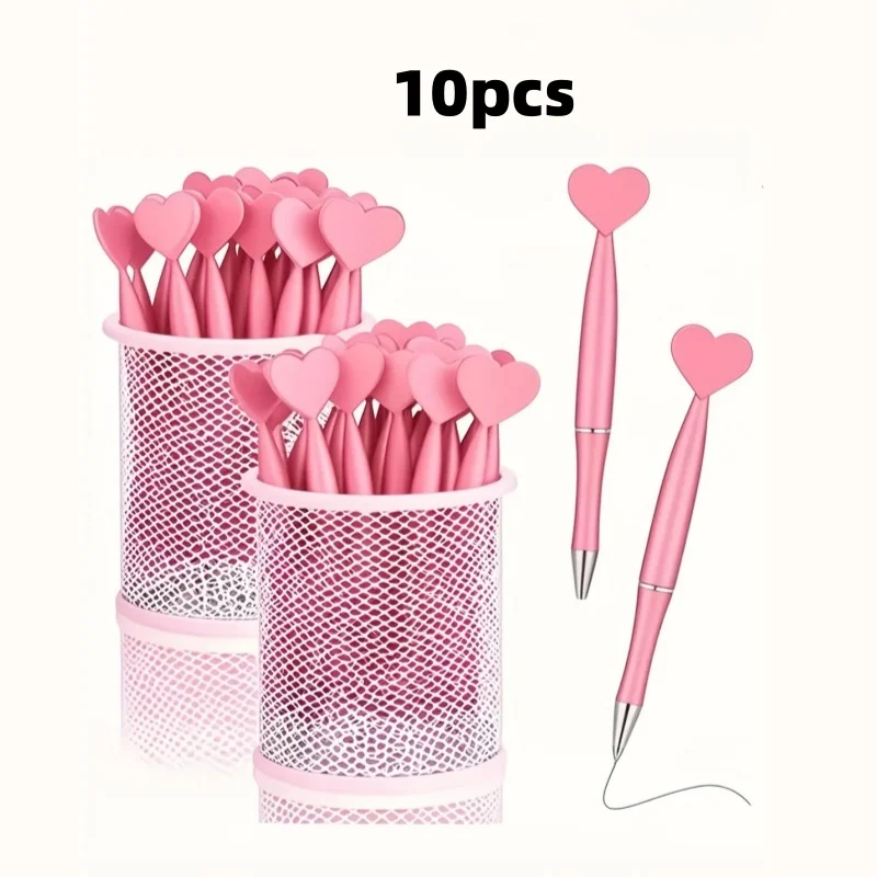 10er-Pack rosa herzförmiger Stifte mit schwarzer Tinte, geeignet für Liebes- und Romantikgeschenke, Muttertagsgeschenke, Lern- und Büromaterial, Artikel für die Schulanfangszeit, Weihnachtsgeschenke – Detail 1