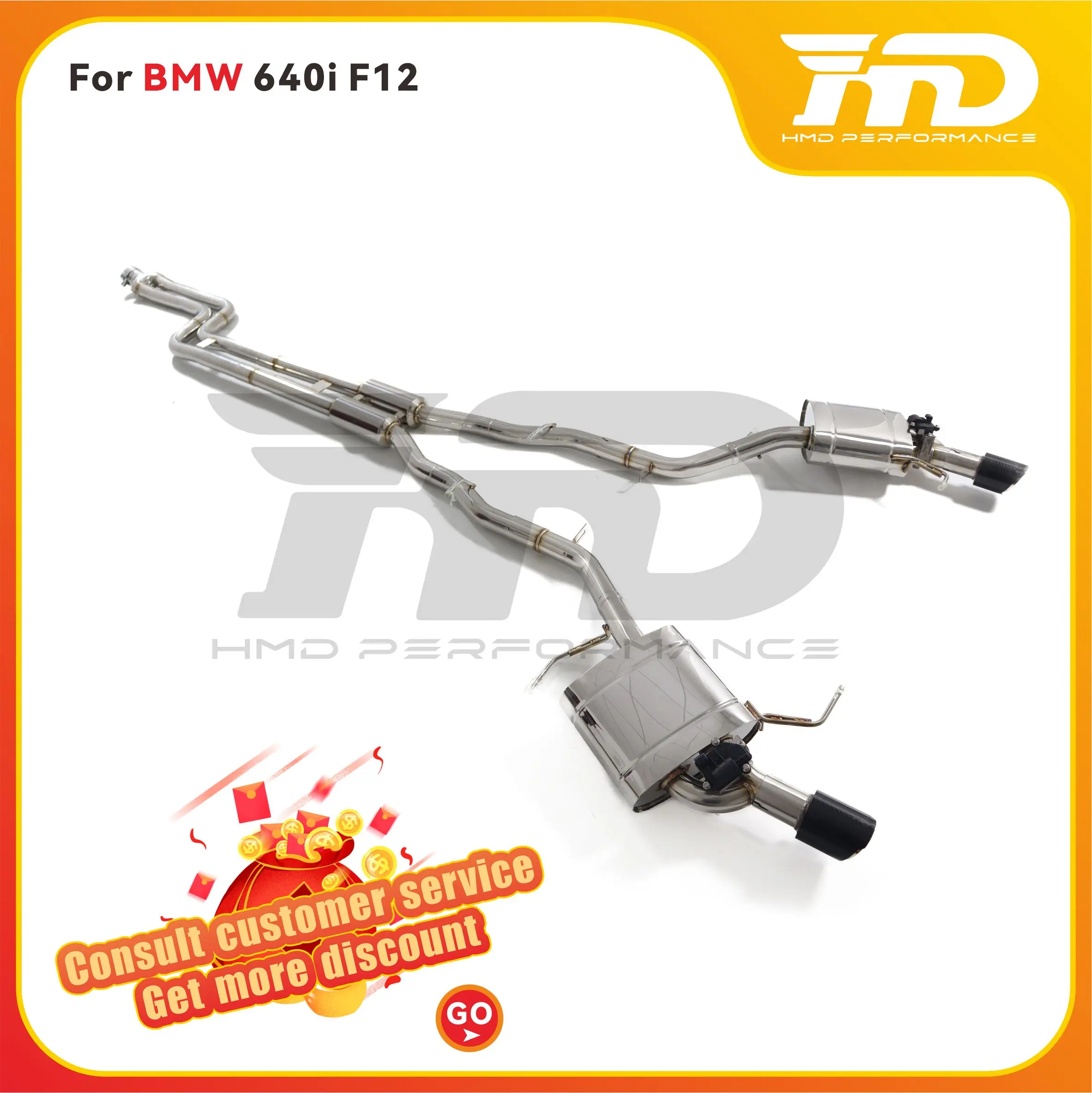 

HMD Catback for BMW 640i F12 exhaust System SUS High Performance electronic valve muffler car accessories Lossless installation