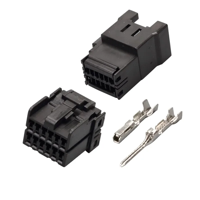 

1 Set 174058-2 174045-2 Auto Car Window Lifter Assembly Connector Black Socket For Automotive Wiring Harness 12 Pin