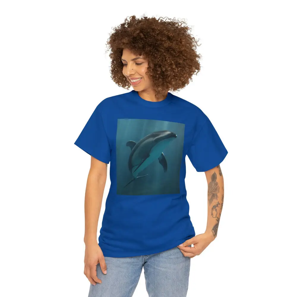 Dolphin In Diffused Sunlight For Man Woman Short Summer Tees Casual Cotton Luxury Brand