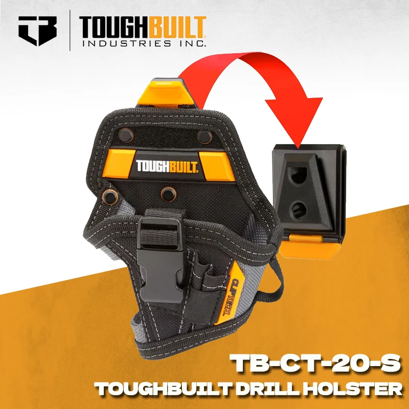 TOUGHBUILT TB-CT-20-S Drill Holster Hand Drill Belt Pouch Electrician Decoration Portable Tool Bag Toughbuilt Drill Holster