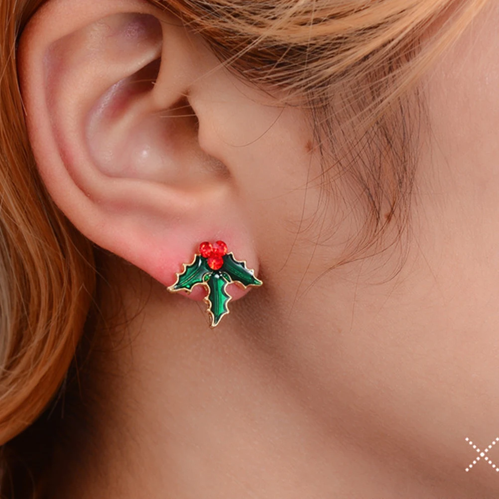 

2 Set Exquisite Christmas Styles Earrings Chic Ear Jewelry Accessory for Women Girls (8 Pair Per Set)