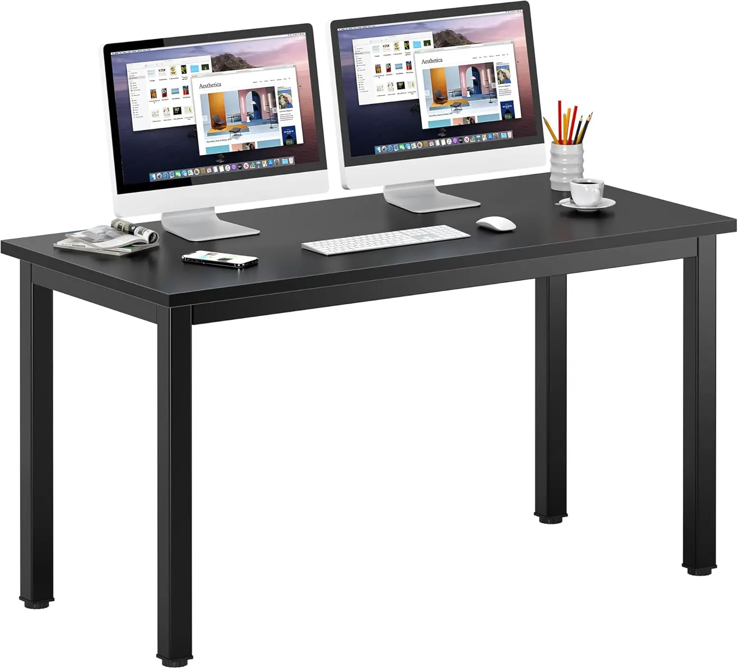 63 inches X-Large Computer Desk, Composite Wood Board, Decent and Steady Home Office Desk/Workstation/Table, BS1-160BB