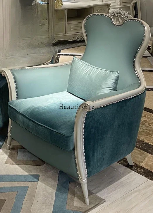 

LD6French Entry Lux Leather Sofa Living Room Simple European First Layer Cowhide Couch