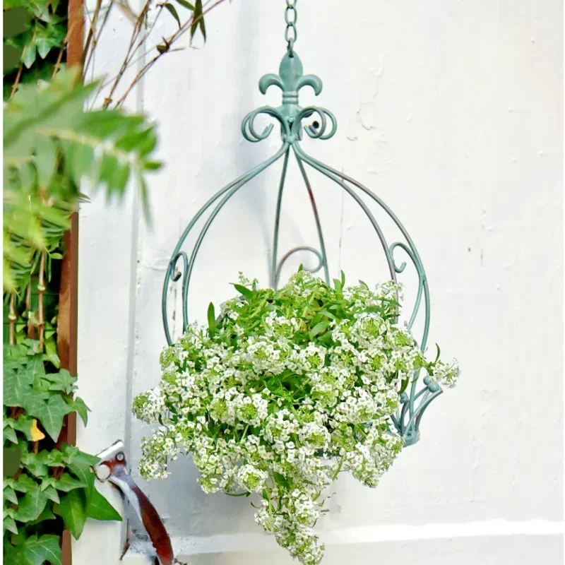 Crown Modeling Hanging Basket American Country Hanging Flowerpot Balcony Iron Art Plant Pot Versatile