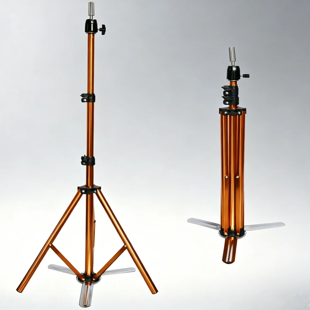 1.6m High Tripod Canvas Head Stand Training Mannequin Stand Wig Holder Adjustable Plastic Material Hair Accessory Tools