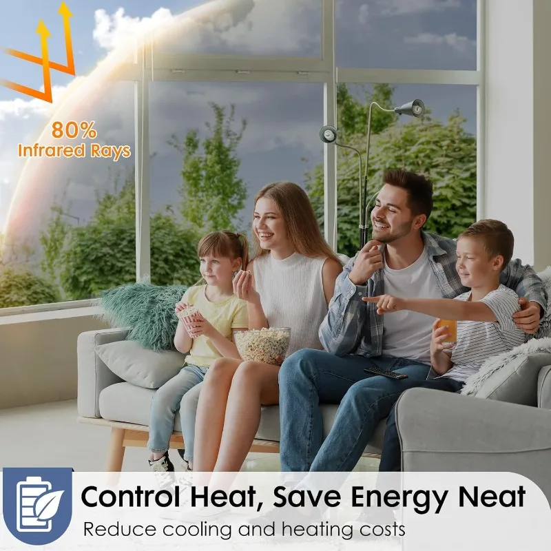 One-Way One-Way Mirror Effect Privacy Window Film UV Protection Heat Insulation Daytime Privacy Film for Home and Office