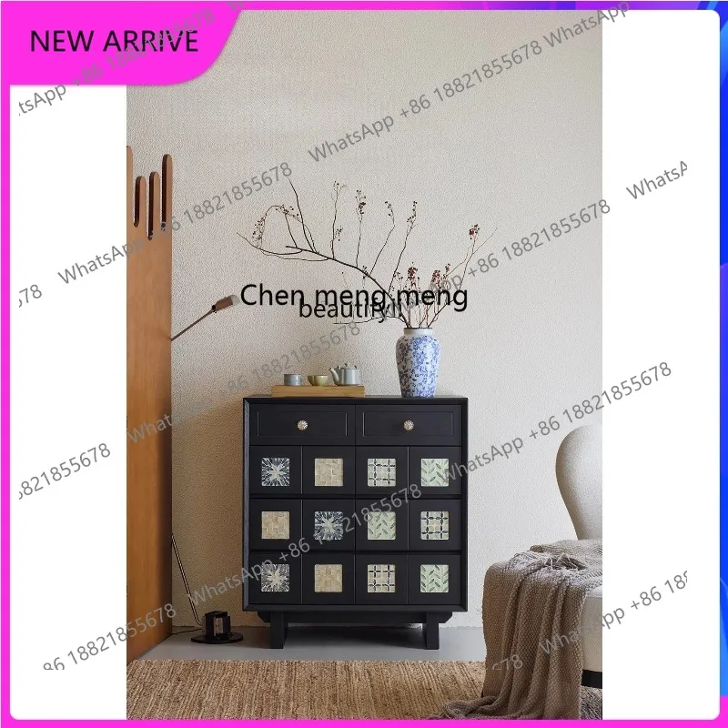 

Solid wood sofa side drawers living room wall antique style entrance cabinet H H