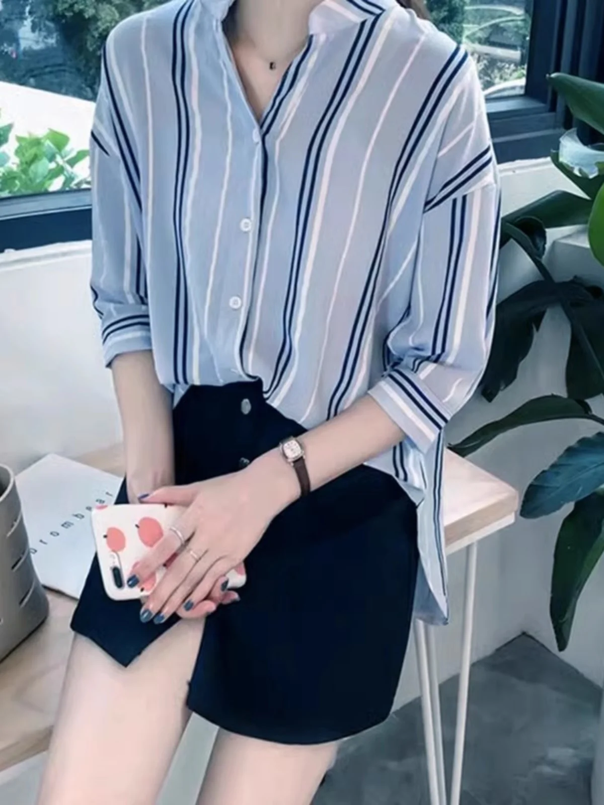 

Свободные полосатые женские туфли в корейском стиле Sle V-Ne ort Sve, повседневный прямой крой, большие размеры, летняя мода, антивозрастной ко...