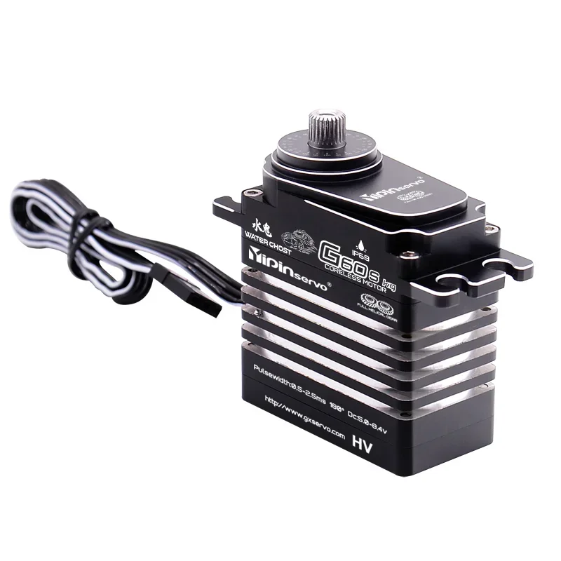 Grande torque unidade magnética para carro RC, robô subaquático, engrenagem helicoidal de aço servo coreless IP68 à prova d'água, modelo de navio, 8.4V, 60kg