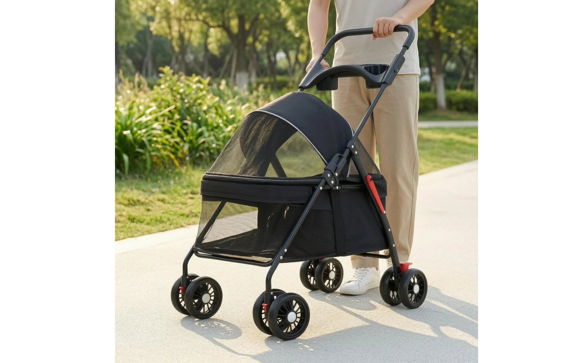 Foldable Pet Stroller Lightweight Feline and Dog Stroller Compact Ventilated for Cats, Outdoor Walking, Travel Foldable Pet Stroller Lightweight Feline and Dog Stroller Compact Ventilated for Cats, Outdoor Walking, Travel