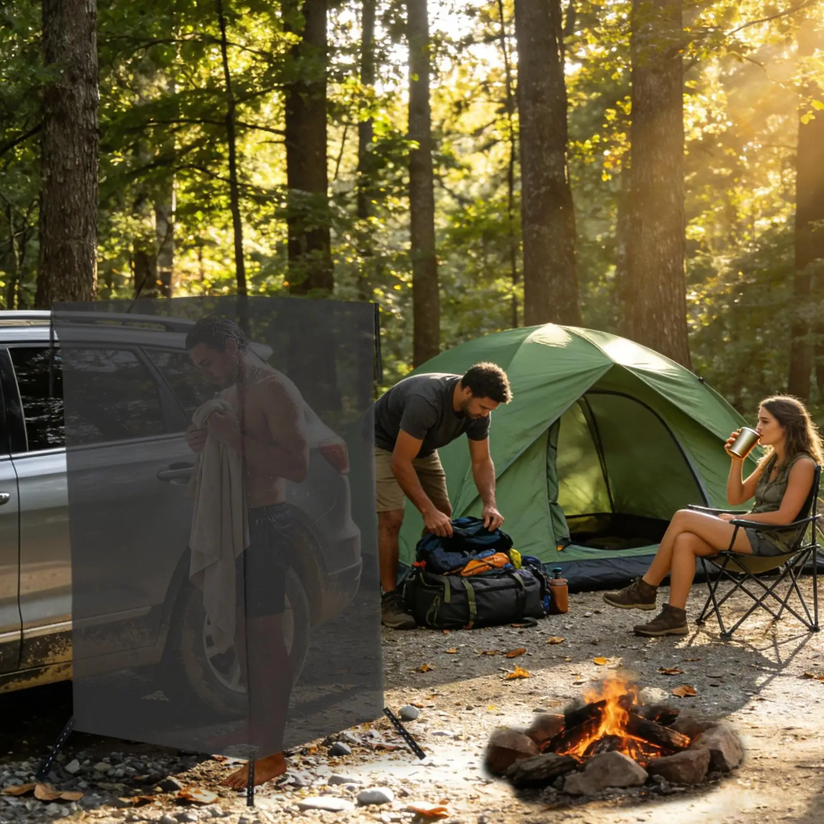 

Vehicle-mounted Side Shower Tent Portable Privacy Tent Shower Awning Car Side Privacy Portable Dressing Tent Car Side Tent