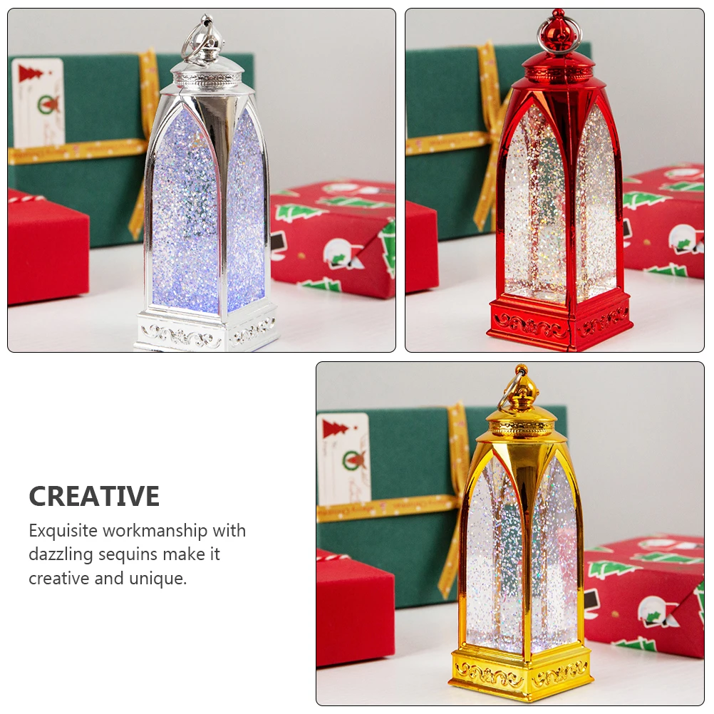 

Christmas Desktop Night Light PVC Decorative Lights Supplies LED Light Fadeless Durable Sequins Metal Design Safe Energy Saving
