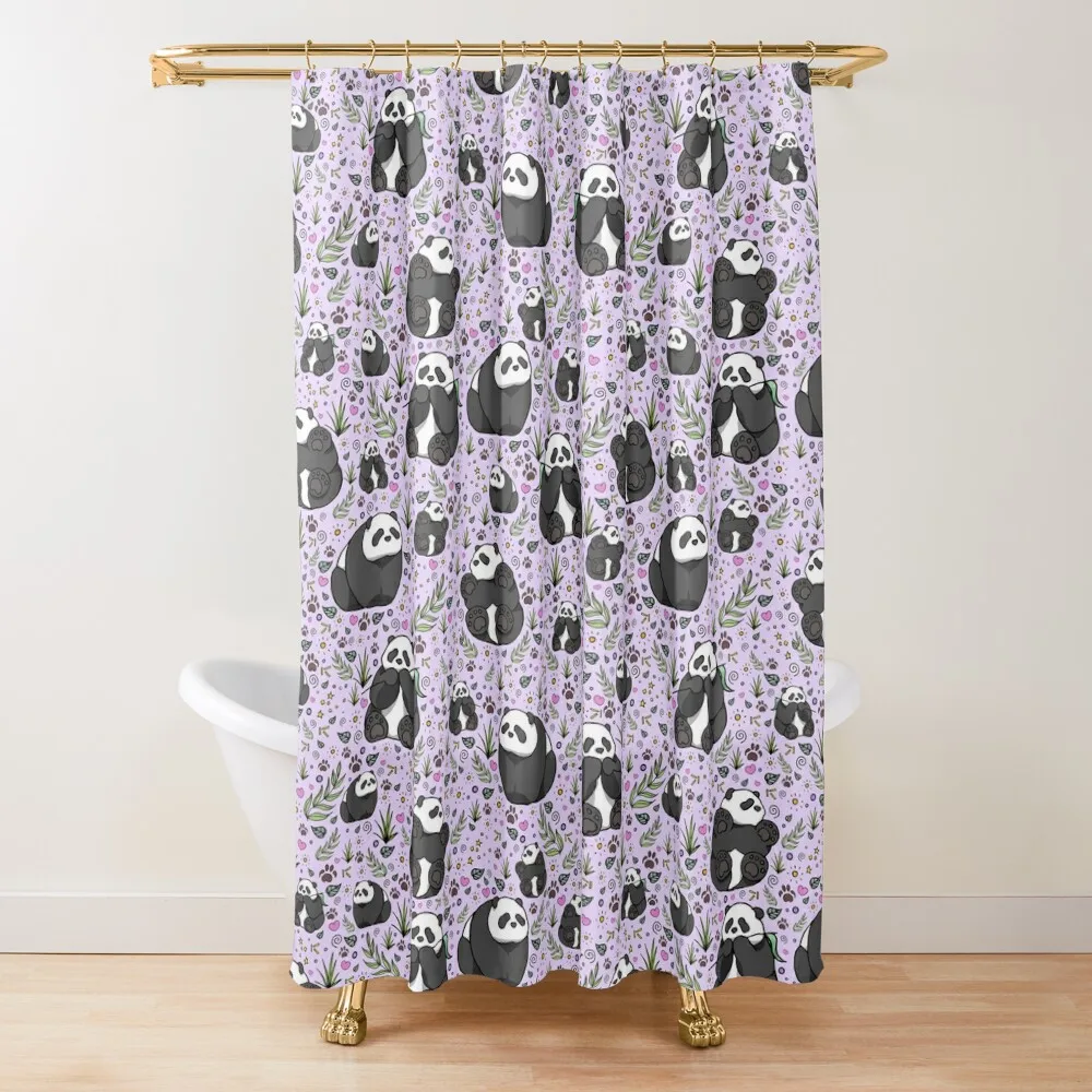 

Pandas in Purple Shower Curtain In The Bathroom Shower Set For Bathrooms Shower For Bathroom Curtain