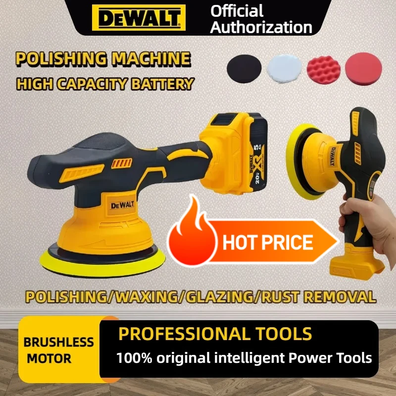

Беспроводная полировальная машина Dewalt с 8 скоростями, цифровым дисплеем и длительным сроком службы батареи, электрическая полировальная машина для авто, 18-20В