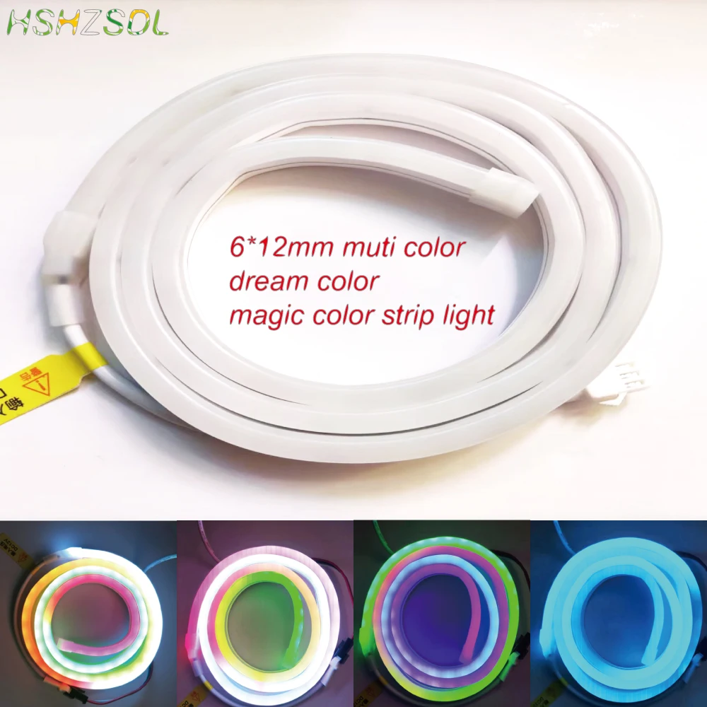 Muti color colorful magic color 6*12mm(W*H) LED Lighting Flex LED Neon Light SMD 2835 96leds/M LED Strip rope Light Waterproof