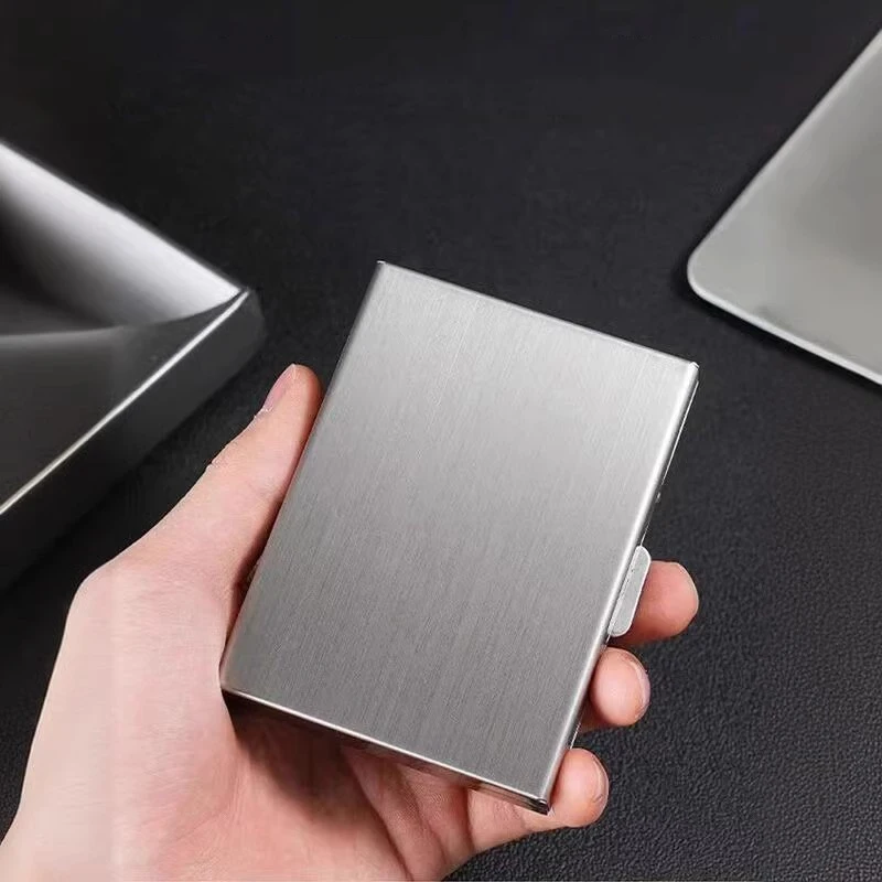 6/10 فتحات بطاقة صندوق تخزين رخصة القيادة تخزين حامل بطاقة الفولاذ المقاوم للصدأ مكافحة سرقة فرشاة البنك بطاقة الائتمان حافظة للبطاقات المعدنية