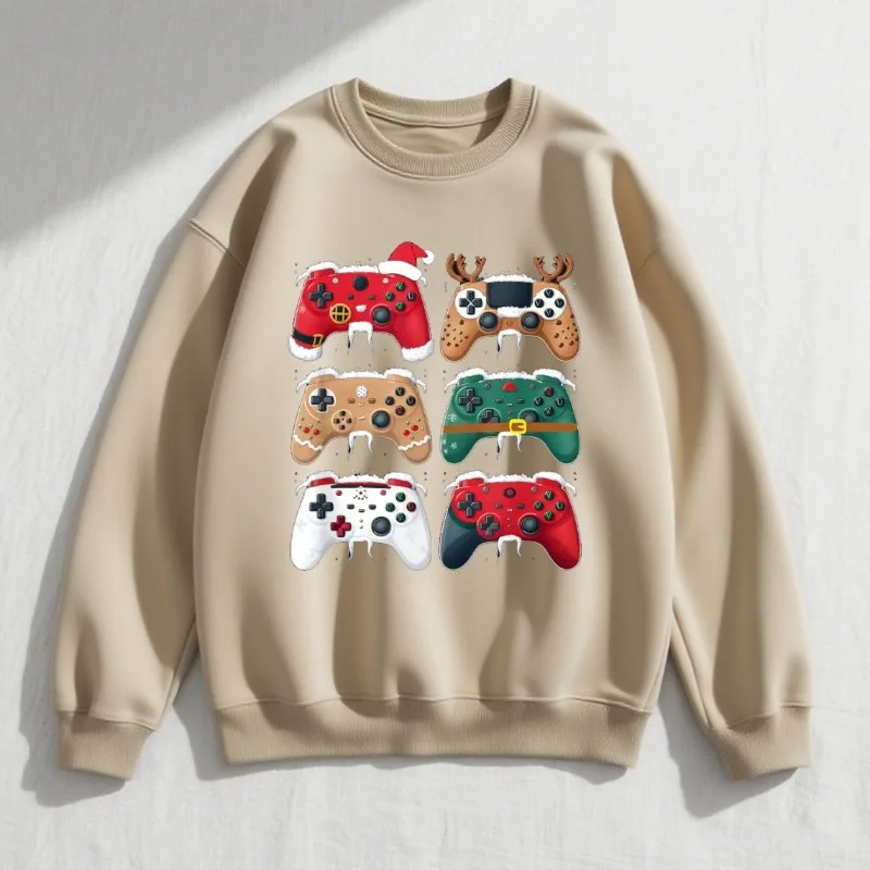 ألعاب عيد الميلاد وحدة تحكم ألعاب الفيديو للأولاد الذكور هودي هدية للجنسين قطنية علوية لجميع المواسم كاجوال عصرية ناعمة ومريحة