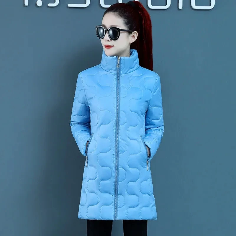 Down Cotton Jacket Women 2023 Spring Autumn New Fashion All-match Casual Padded Coat Female Light Large Size Warm Parkas